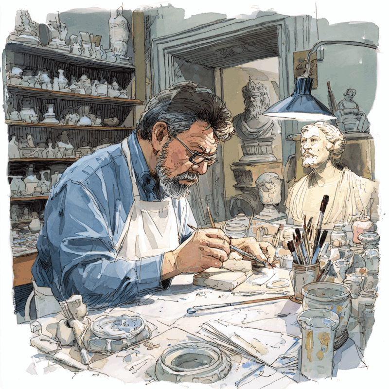 u7765179287 and ink illustration of A talented ceramicist in e671be5d 9fb6 43cd 96c9 b26cd1794f7b 2