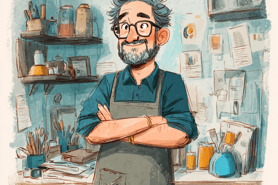 u7765179287 make me an illustration of a small business owner 1eb509e3 29c1 44dc be8f 624b26540933 1